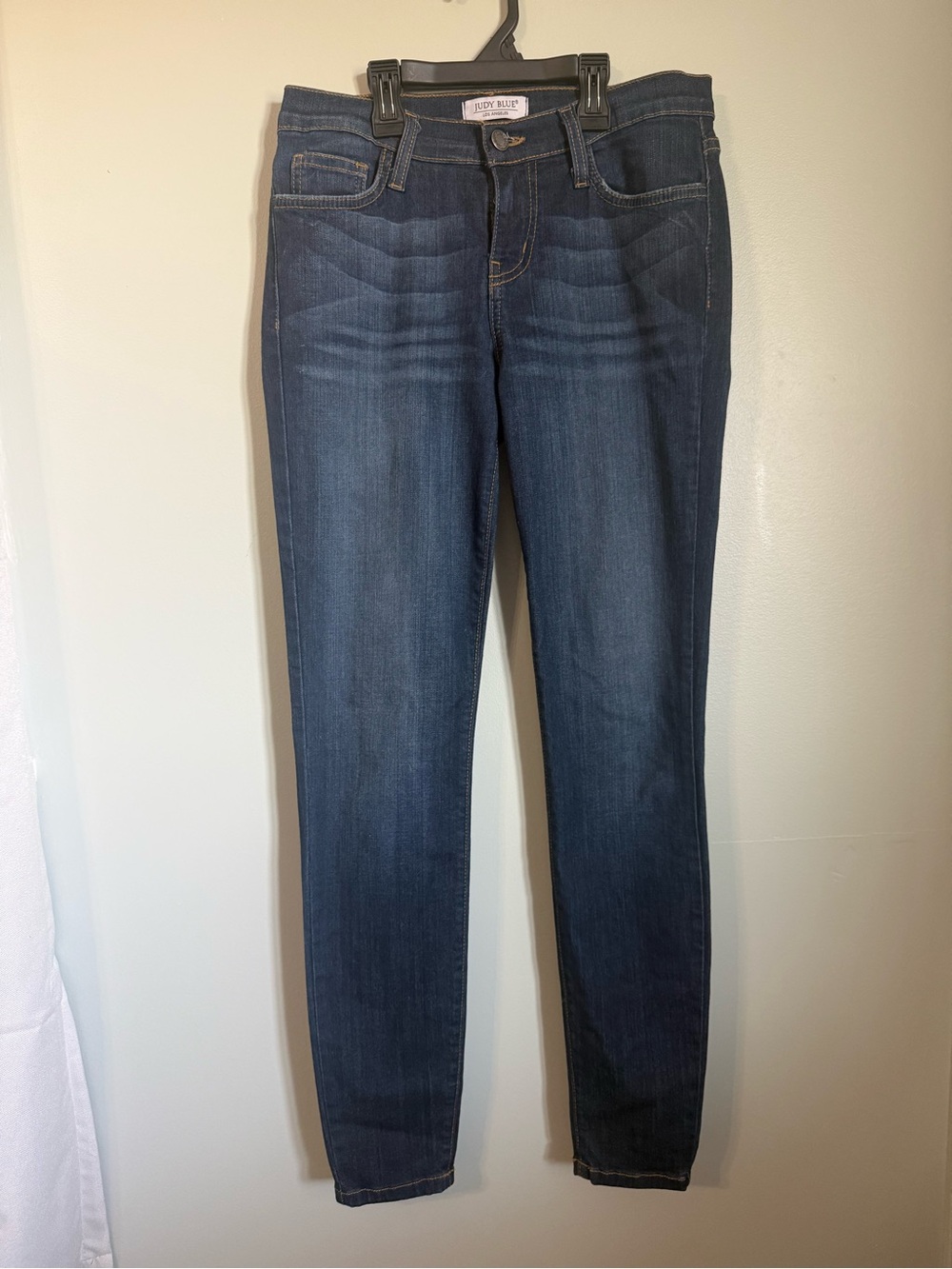 Judy Blue High Rise Dark Wash Skinny Jeans Whiskered Stretch